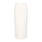 Witte Midi Rok met Zakken Prada , White , Dames