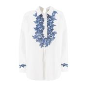 Bloemen geborduurd overhemd met strikdetail Ermanno Scervino , White ,...