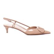 Nude VLogo Slingback Pumps Valentino Garavani , Beige , Dames