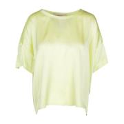 Zijden T-shirt met Ronde Hals Jucca , Green , Dames