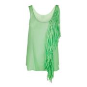 Crepe Top met Franjes Alysi , Green , Dames