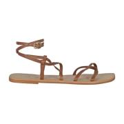 Tan leren enkelband sandalen Manebí , Brown , Dames