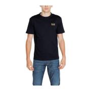 Klassiek Zwart Katoenen T-shirt Emporio Armani EA7 , Black , Heren