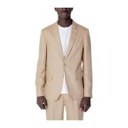 Beige Linnen Blend Colbert Antony Morato , Beige , Heren