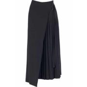 Zwarte Asymmetrische Geplooide Rok Dw64 01 Isabel Benenato , Black , D...