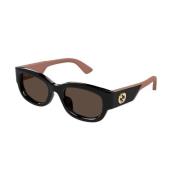 Zwart Bruin Zonnebril Gg1667Sk Model Gucci , Black , Dames