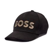 Zwarte Logo Pet - Verstelbare Metalen Gesp Hugo Boss , Black , Heren