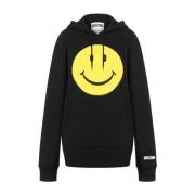 Smiley Logo Katoenen Sweatshirt Moschino , Black , Dames