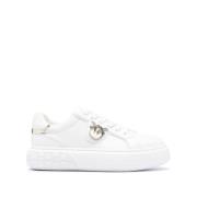 Witte en Zilveren Sneakers voor Vrouwen Pinko , White , Dames