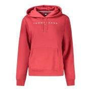 Rode hoodie met borduursel en logo Tommy Hilfiger , Red , Dames