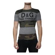 Camouflage Print Katoenen Crew Neck T-shirt Dolce & Gabbana , Multicol...