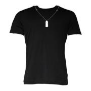 Zwarte Katoenen T-shirt met Kettingversiering Dolce & Gabbana , Black ...