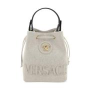 Beige Trekkoord Schoudertas Versace , Beige , Dames