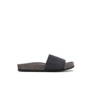 Luxe leren pantoffels Brunello Cucinelli , Black , Dames