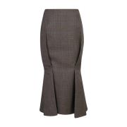 Bruine Gerende Rok Elegant Ontwerp Prada , Brown , Dames