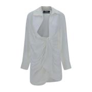 Asymmetrische Jurk met Tailledetail Jacquemus , White , Dames