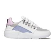 Chunky Sole Leren Sneakers Roque Roman Nubikk , White , Dames