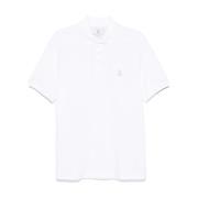 Luxe Polo Shirt Ck640 Brunello Cucinelli , White , Heren