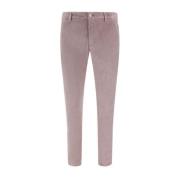 Corduroy Straight Broek met knoopsluiting Hand Picked , Pink , Heren