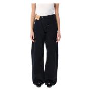 Zwarte Twisted Workwear Denim Broek JW Anderson , Black , Dames