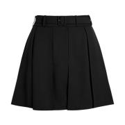 Zwarte Wollen Geplooide Rok Patou , Black , Dames