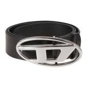 Zwart Leren Riem Dames Accessoires Diesel , Black , Dames