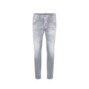 Geborsteld Grijs Skater Jeans Dsquared2 , Gray , Heren