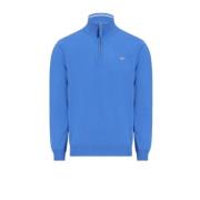 Ultrafijne Wol Half-Zip Trui Gant , Blue , Heren