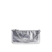 Gelamineerde leren clutch met band Pinko , Gray , Dames