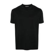 Zwart Katoenen Ronde Hals T-shirt Tom Ford , Black , Heren