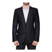 Zwarte wollen blazer met twee knopen Dolce & Gabbana , Black , Heren