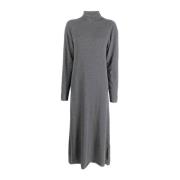 Kasjmier Hoge Hals Midi Jurk Jil Sander , Gray , Dames