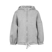 Grijze Scuba Hoodie met Ritssluiting Pennyblack , Gray , Dames