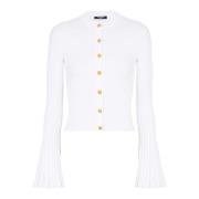 Geplooide gebreide vest Balmain , White , Dames