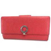 Pre-owned Leather wallets Bvlgari Vintage , Red , Dames