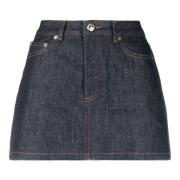 Blauwe Denim Rok met Ritssluiting A.p.c. , Blue , Dames