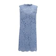 Gaatjes Kant Jurk met Symmetrische Zoom Dolce & Gabbana , Blue , Dames