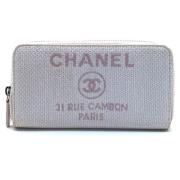 Pre-owned Leather wallets Chanel Vintage , Gray , Dames