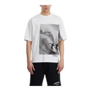 Wijde Katoenen T-shirt Dsquared2 , White , Heren