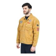 Donkergele Denim Jack Retro Stijl Tommy Jeans , Yellow , Heren