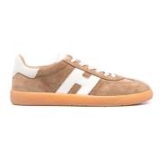 Bruine Leren Sneakers Paneelontwerp Hogan , Brown , Heren