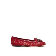 Kanten Ballerina Schoenen Dolce & Gabbana , Red , Dames