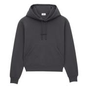 Grijze Katoenen Hoodie Kangoeroezak Saint Laurent , Gray , Heren