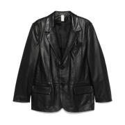 Klassieke Leren Blazer Sunflower , Black , Heren