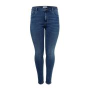 Hoge Taille Skinny Fit Denim Jeans Only Carmakoma , Blue , Dames