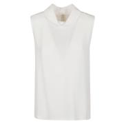 Solide Ivoor Top voor A03 Stijl Valentino Garavani , White , Dames