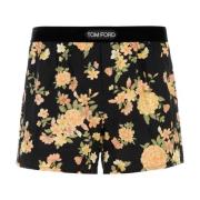 Gedrukte stretch satijnen boxershort Tom Ford , Multicolor , Heren