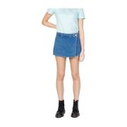 Katoenmix Stoffen Shorts Damescollectie Calvin Klein Jeans , Blue , Da...