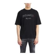 Katoenen Logo T-shirt Dsquared2 , Black , Heren