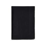 Zwarte Pashmina Sjaal met Logo Elisabetta Franchi , Black , Dames